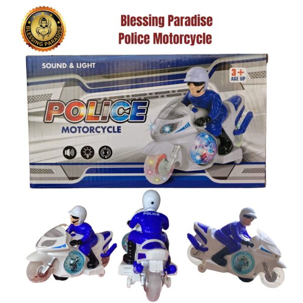 Police Motorcycle Toy with Sound & Light