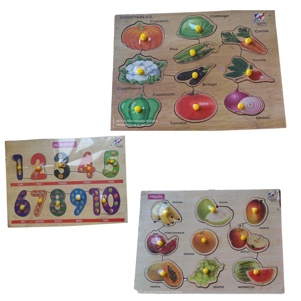 Blessing Paradise Wooden Vegetable ,Fruits& Animals Puzzle for Kids