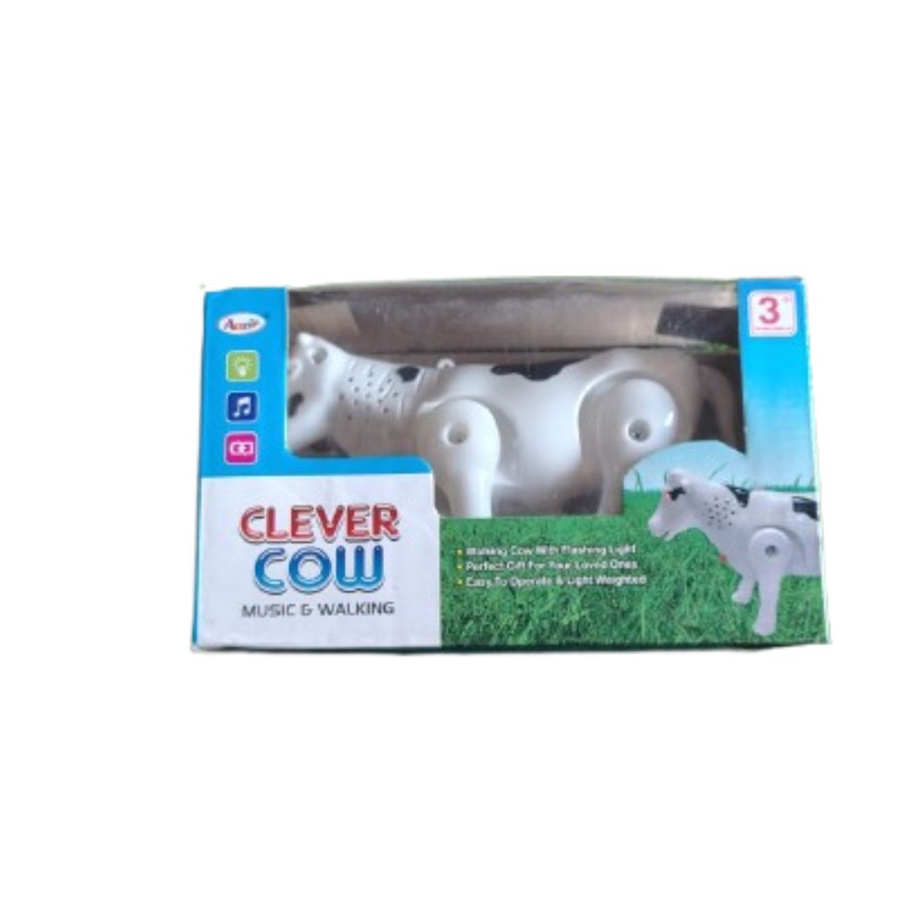 Clever Cow Walking Musical Toy – Light & Sound Milch Cow for Kids | Battery Operated Fun Animal Toy for Ages 3+